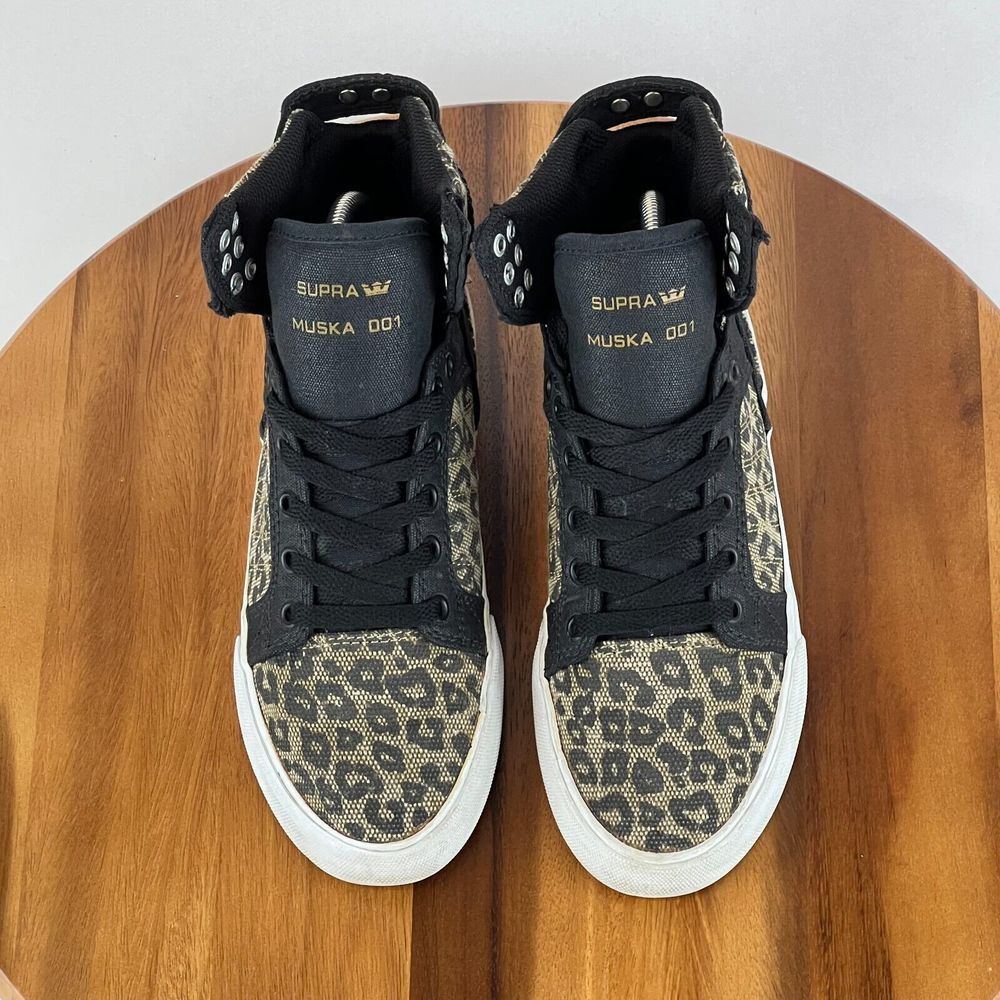 Womens Supra‎ Muska 001 Leopard High Top Skateboarding Shoes Sneakers Size 7.5 M - Picture 4 of 7